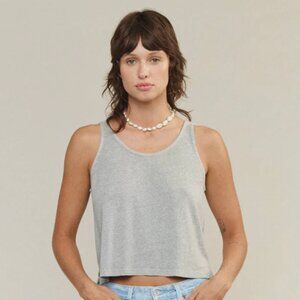 Jungmaven Heathered Cropped Tank in Athletic Gray, small